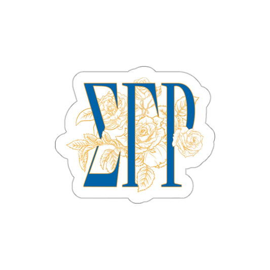 Sigma Gamma Rho Sticker - Floral Letters