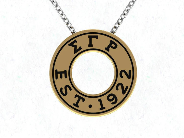 Sigma Gamma Rho Gold/ Rhoyal Blue Crystal Necklace