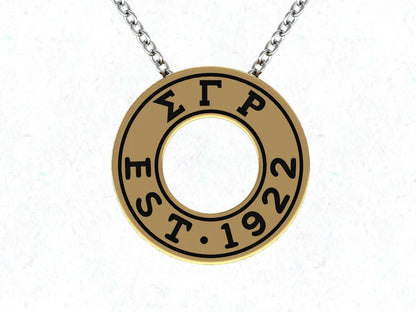 Sigma Gamma Rho Gold/ Rhoyal Blue Crystal Necklace