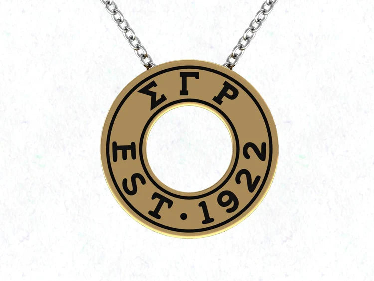 Sigma Gamma Rho gold crystals necklace